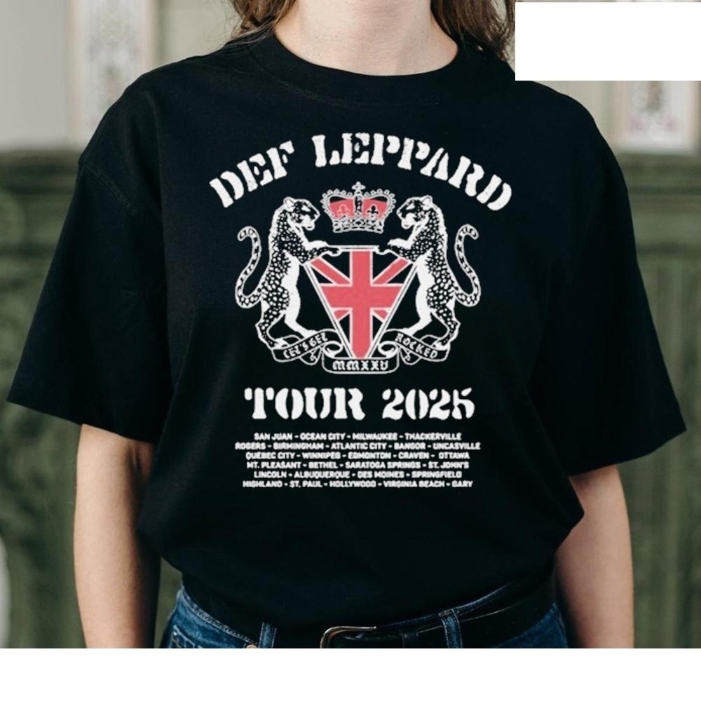 Def Leppard Rock Band Lets Get Rocked Tour 2025 T-shirt